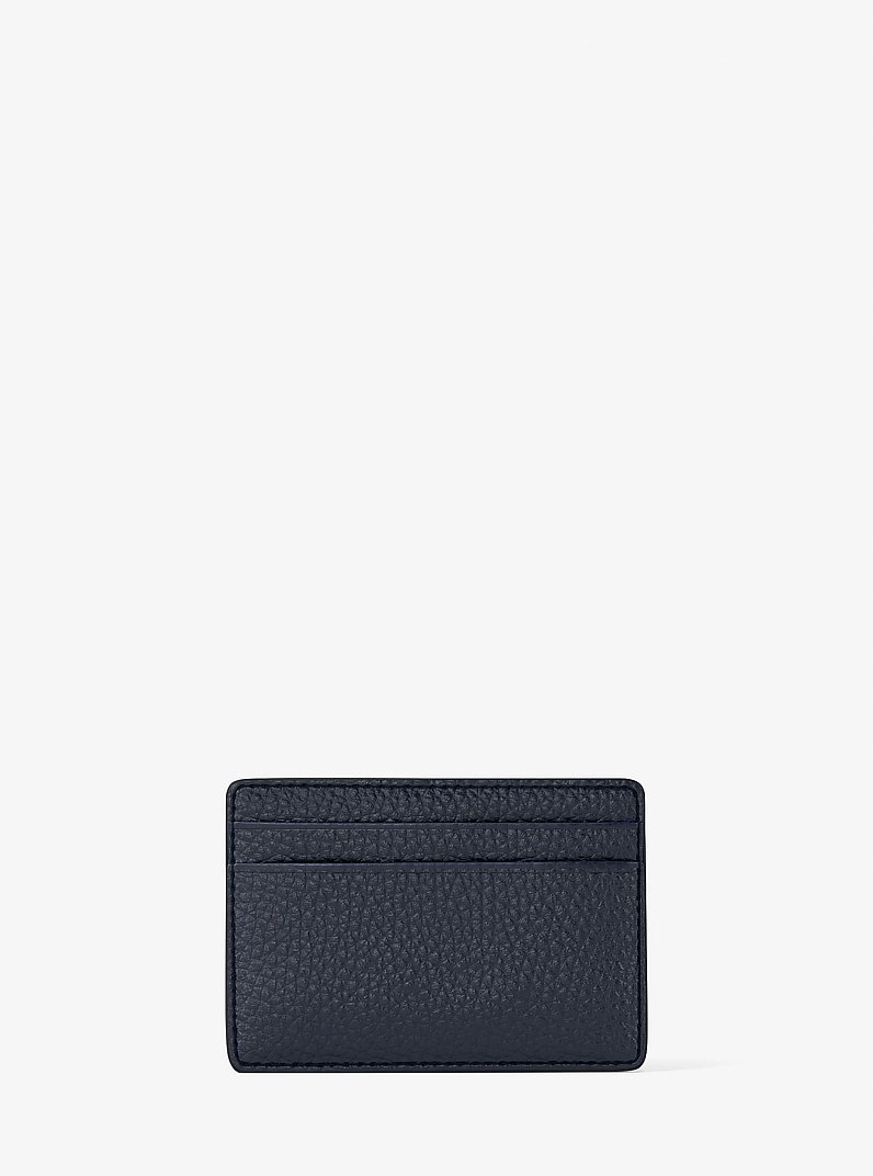 Porte-cartes en cuir grain&eacute; in BLEU DE MINUIT | Michael Kors