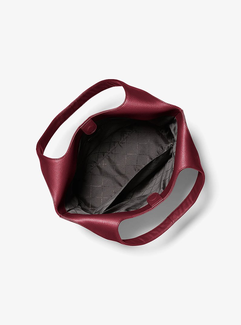 Cooper Small Logo Embossed Tote Bag in MAROON | Michael Kors