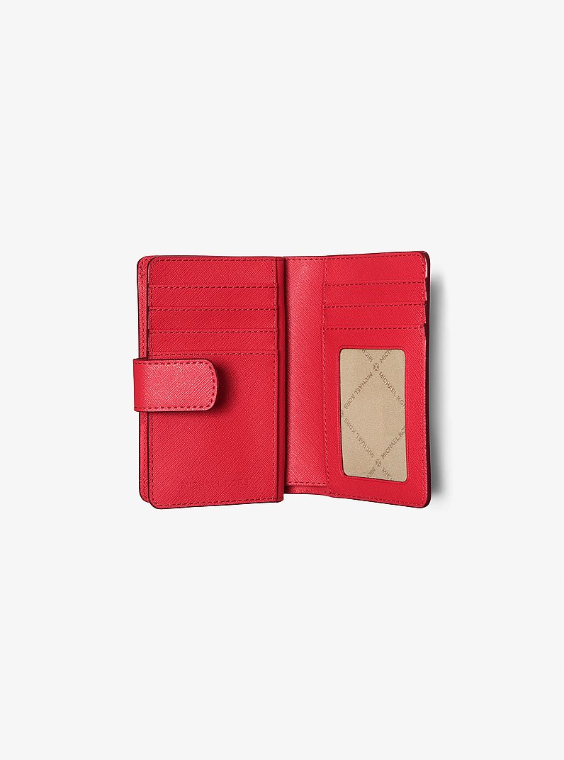 Cartera mediana de piel de grano cruzado in ROJO BRILLANTE | Michael Kors