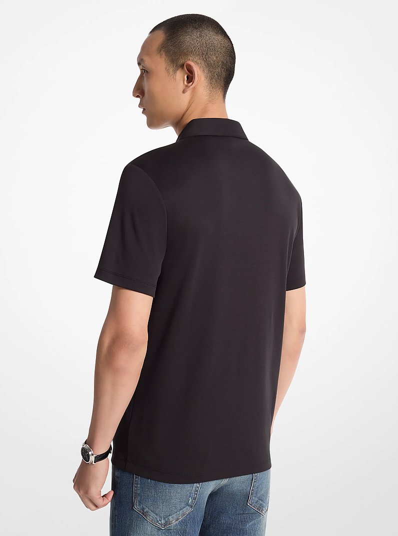 Cotton Polo Shirt in BLACK | Michael Kors