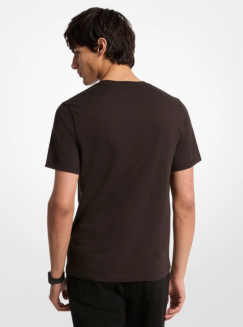 Graphic Logo Cotton T-Shirt in BLACK | Michael Kors