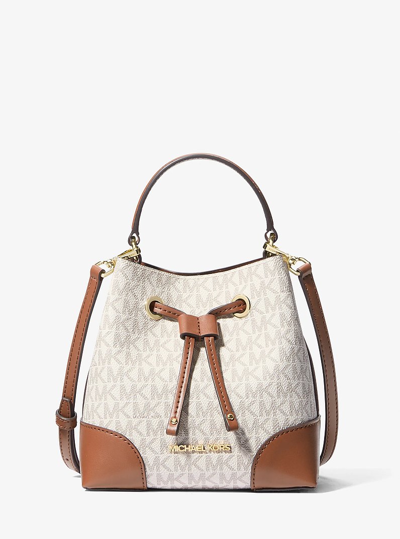 Mercer Small Logo Bucket Bag in VANILLA | Michael Kors