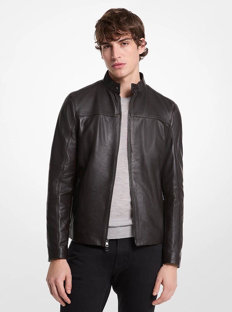 Chaqueta motoquera de piel in CHOCOLATE | Michael Kors