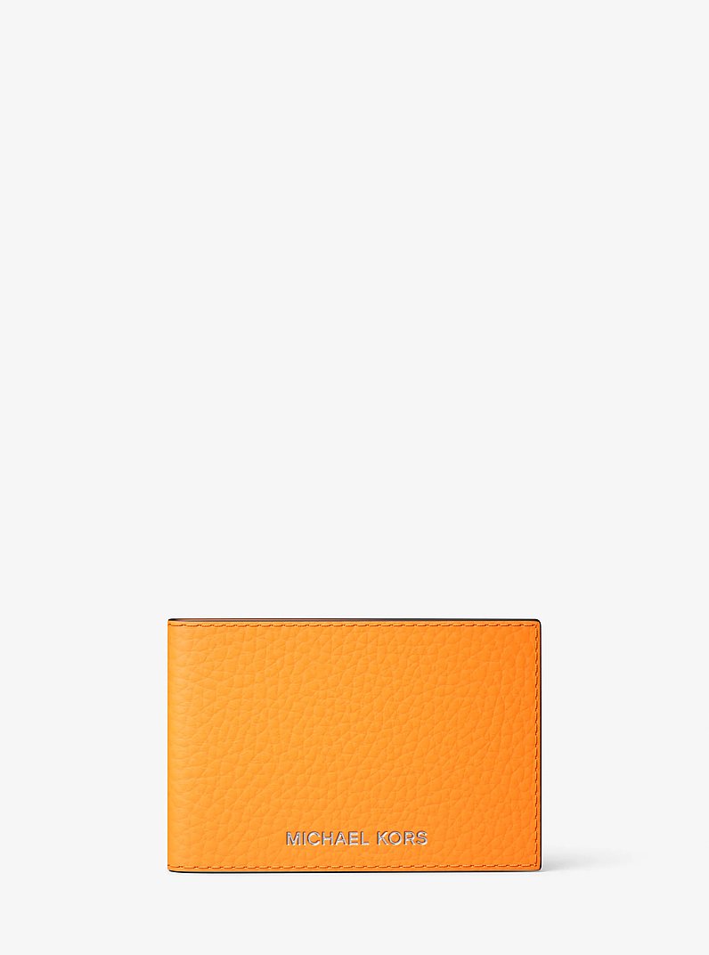 Cooper Pebbled Leather Wallet in POP ORANGE | Michael Kors