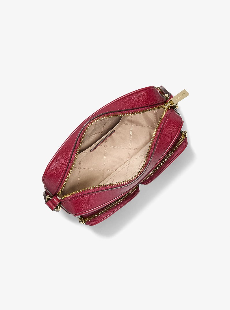 Bolso messenger Jet Set Travel mediano de piel in CEREZA | Michael Kors