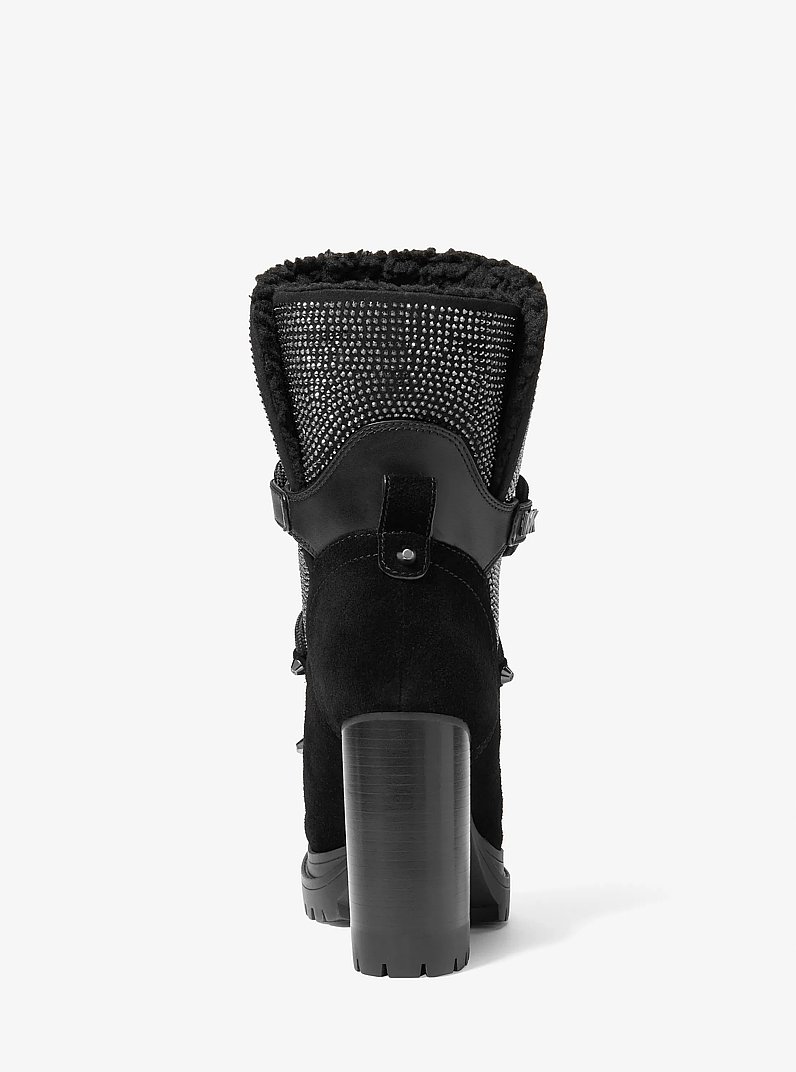 Culver Embellished Lace-Up Boot in BLACK | Michael Kors