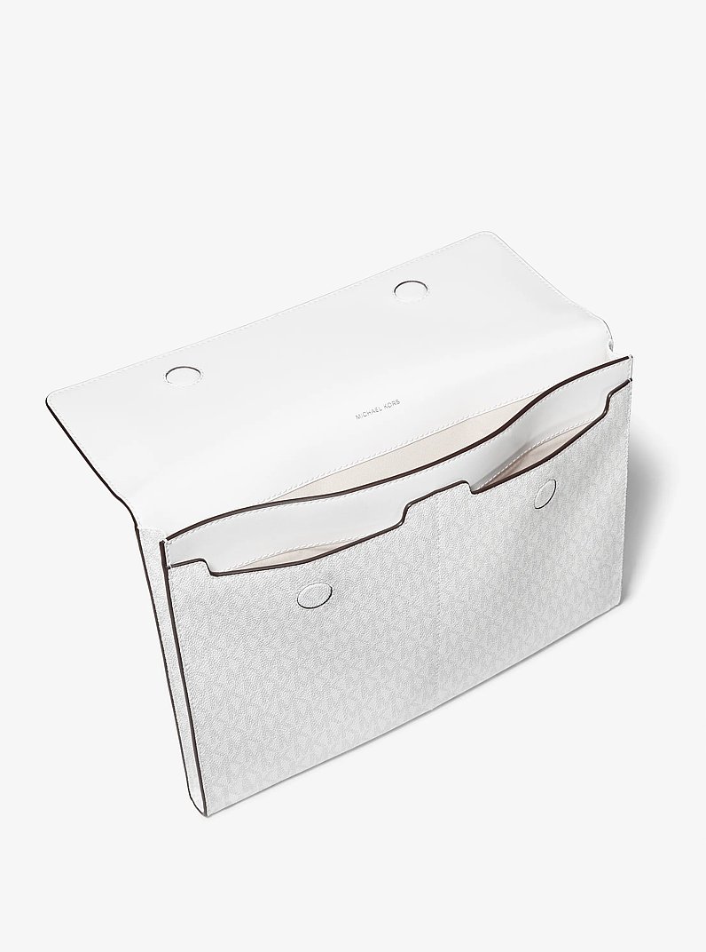 Custodia per laptop Jet Set con logo in BIANCO OTTICO/ALLUMINIO | Michael Kors