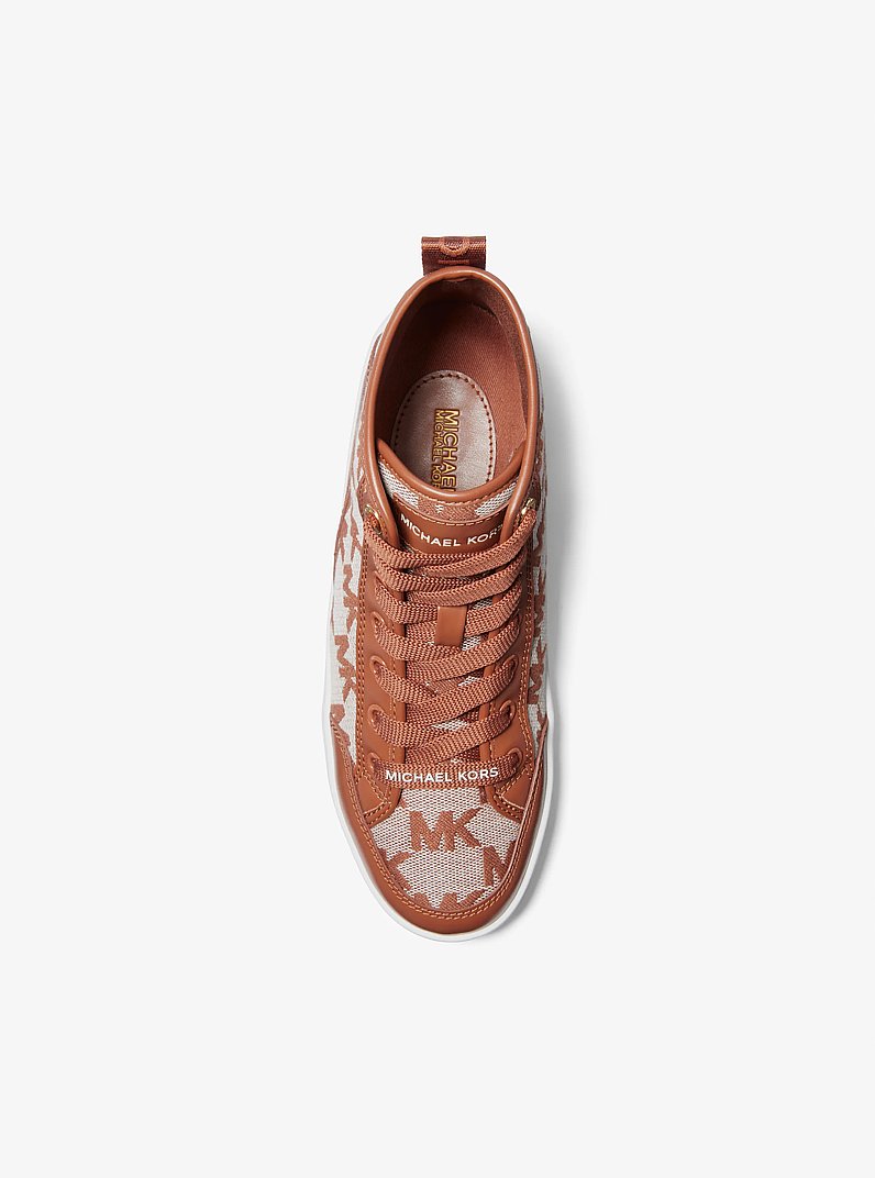 Zapatilla de corte alto Shea de jacquard con logotipo in LUGGAGE | Michael Kors