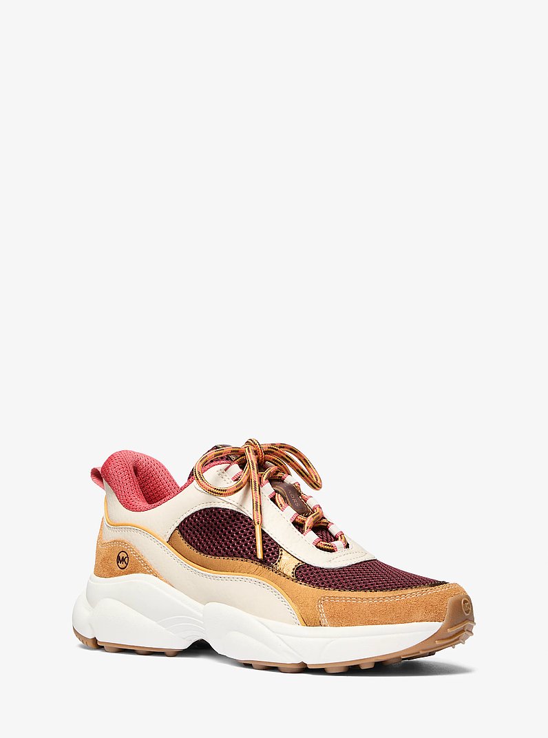Katrina Mixed-Media Trainer in OXBLOOD MLTI | Michael Kors