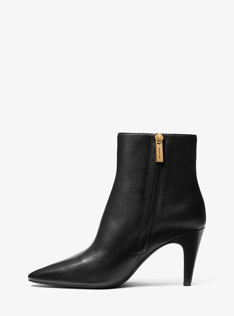 Daniela Leather Ankle Boot in BLACK | Michael Kors