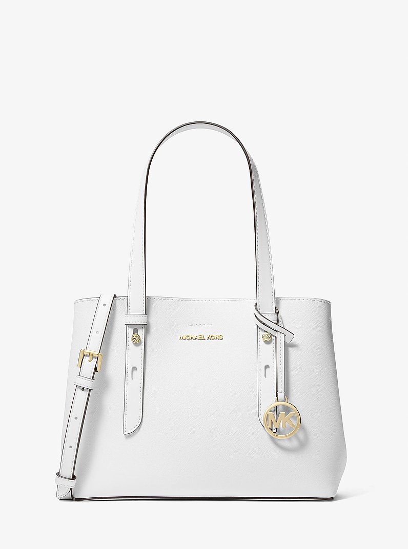 Shopper Mel Small aus Saffianleder in OPTIC WHITE | Michael Kors