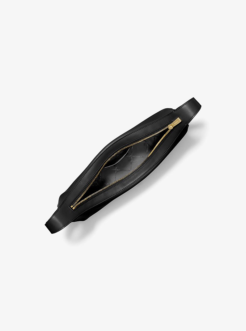 Avra Medium Leather Crossbody Bag in BLACK | Michael Kors