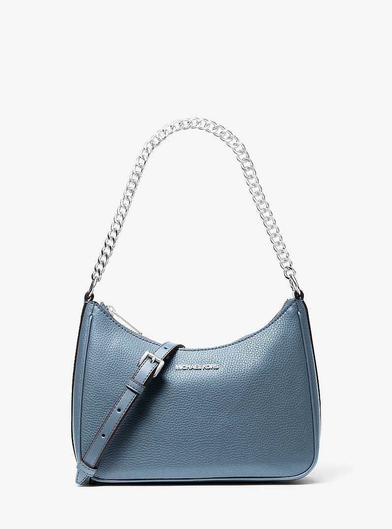 Jet Set Large Pebbled Leather Convertible Crossbody Bag in DENIM | Michael Kors