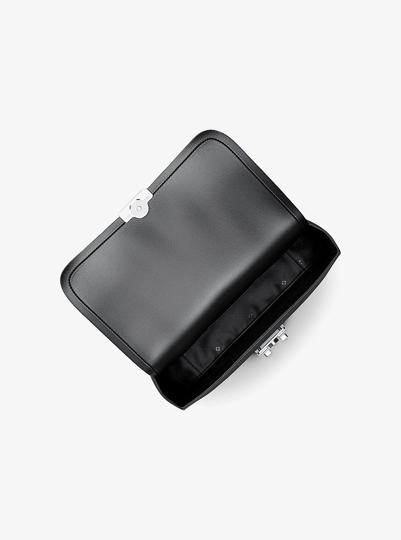 Schultertasche Tribeca Large aus gekrispeltem Leder in SCHWARZ | Michael Kors