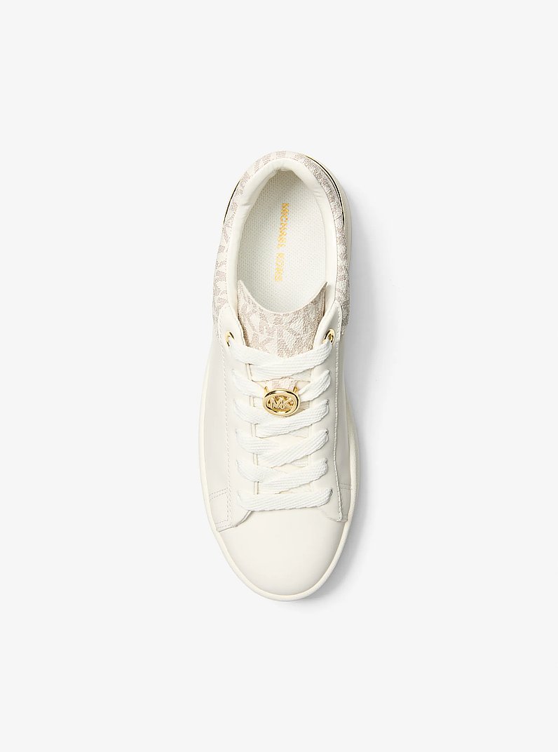 Sneaker Dottie in pelle con logo in VANIGLIA | Michael Kors