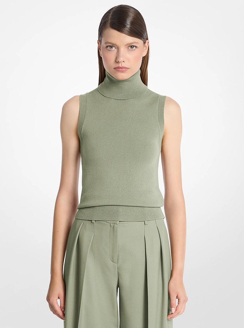 Su&eacute;ter de cuello de tortuga de cachemir sin mangas in CELAD&Oacute;N | Michael Kors