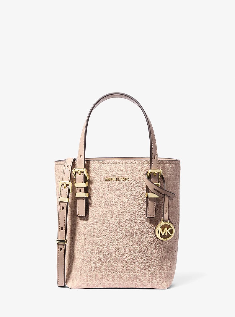 Quinn Extra-Small Signature Logo and Leather Convertible Tote Bag in BALLET | Michael Kors
