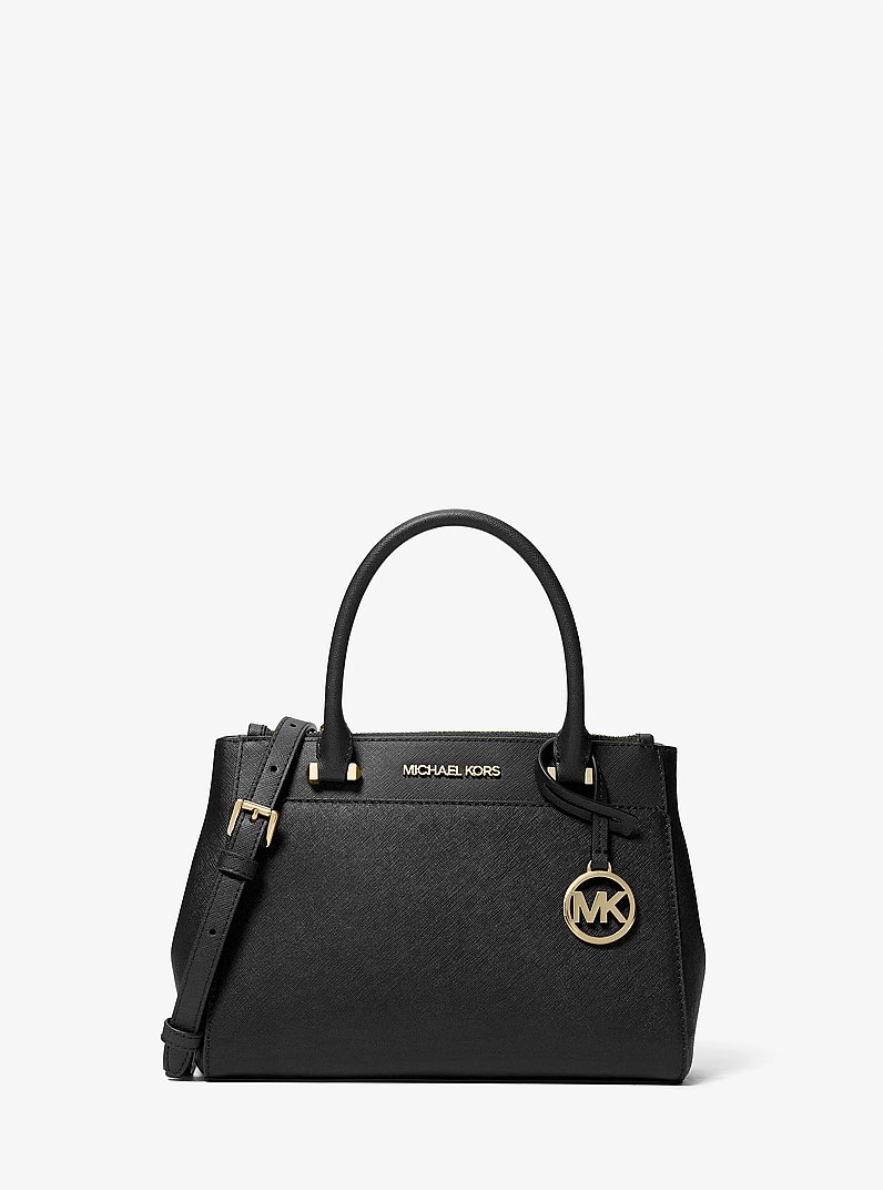Gibson Small Saffiano Leather Satchel in BLACK | Michael Kors