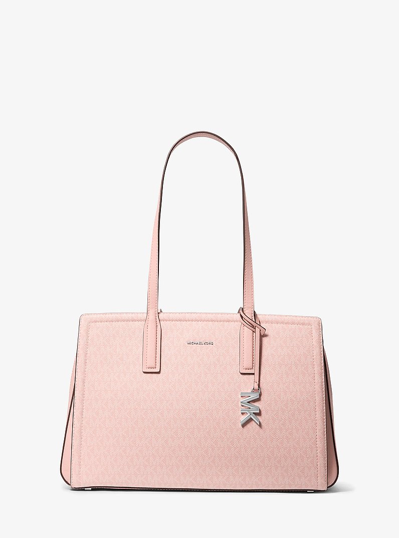 Laila Medium Signature Logo Tote Bag in SMOKEY ROSE | Michael Kors