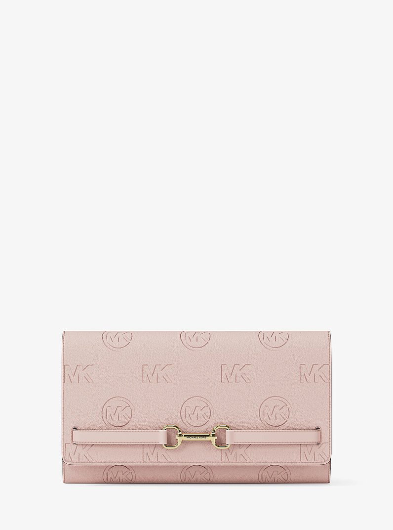 Carson Large Logo Debossed Wallet in POWDER BLUSH | Michael Kors