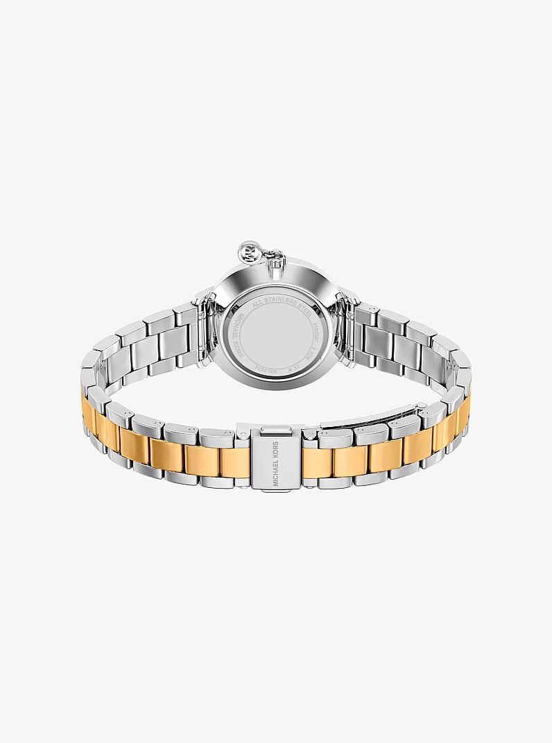 Zweifarbige Mini-Armbanduhr Pyper mit Pav&eacute; in ZWEIFARBIG | Michael Kors