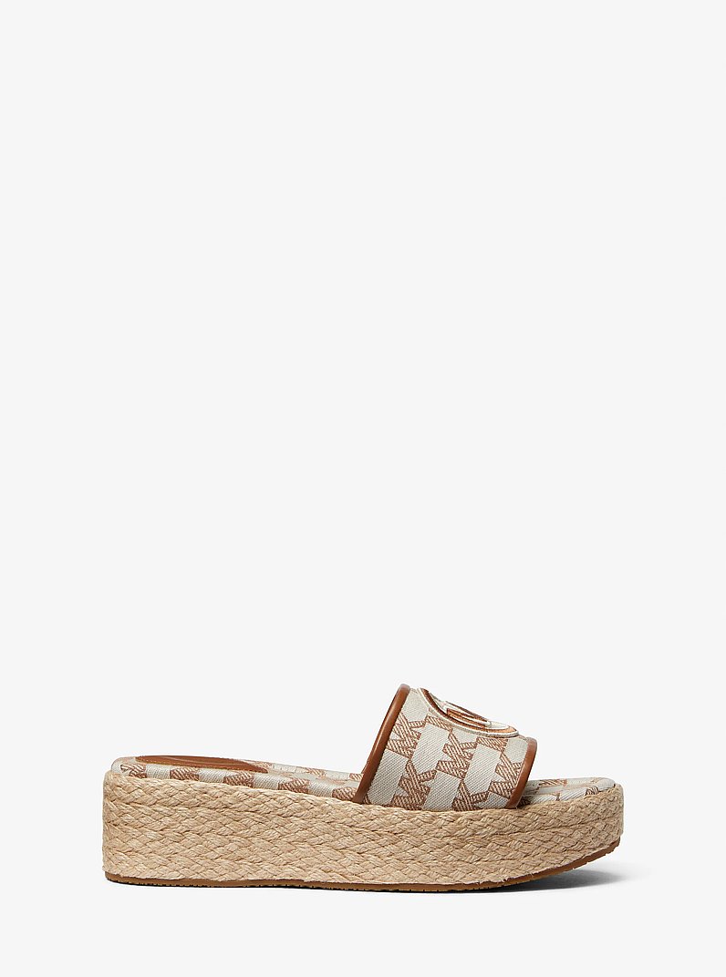 Sandalia de cu&ntilde;a Sadler de yute y jacquard con logotipo in CREMA CLARO MULTICOLOR | Michael Kors