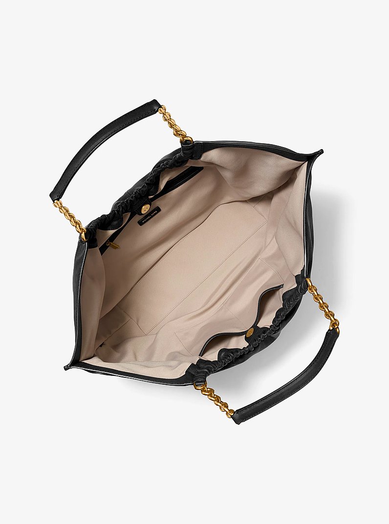 Indie Large Leather Tote Bag in BLACK | Michael Kors