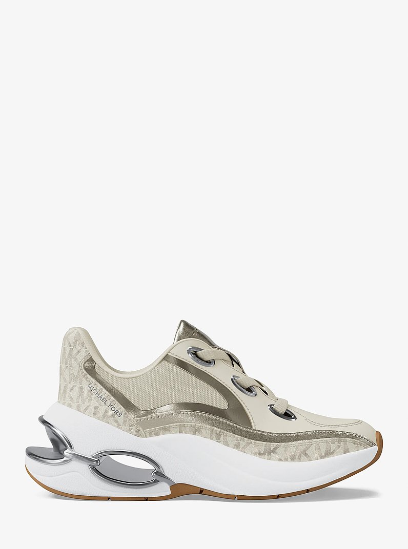 Toni Mixed-Media Trainer in VANILLA | Michael Kors