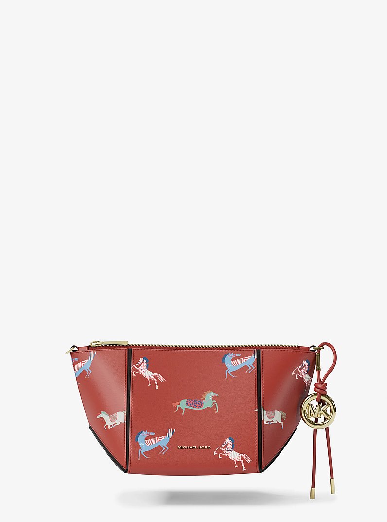 Petit sac &agrave; bandouli&egrave;re convertible Jordi en cuir in CRAMOISI | Michael Kors
