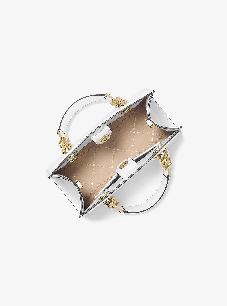 Bolso satchel Cynthia peque&ntilde;o de piel in BLANCO INTENSO | Michael Kors