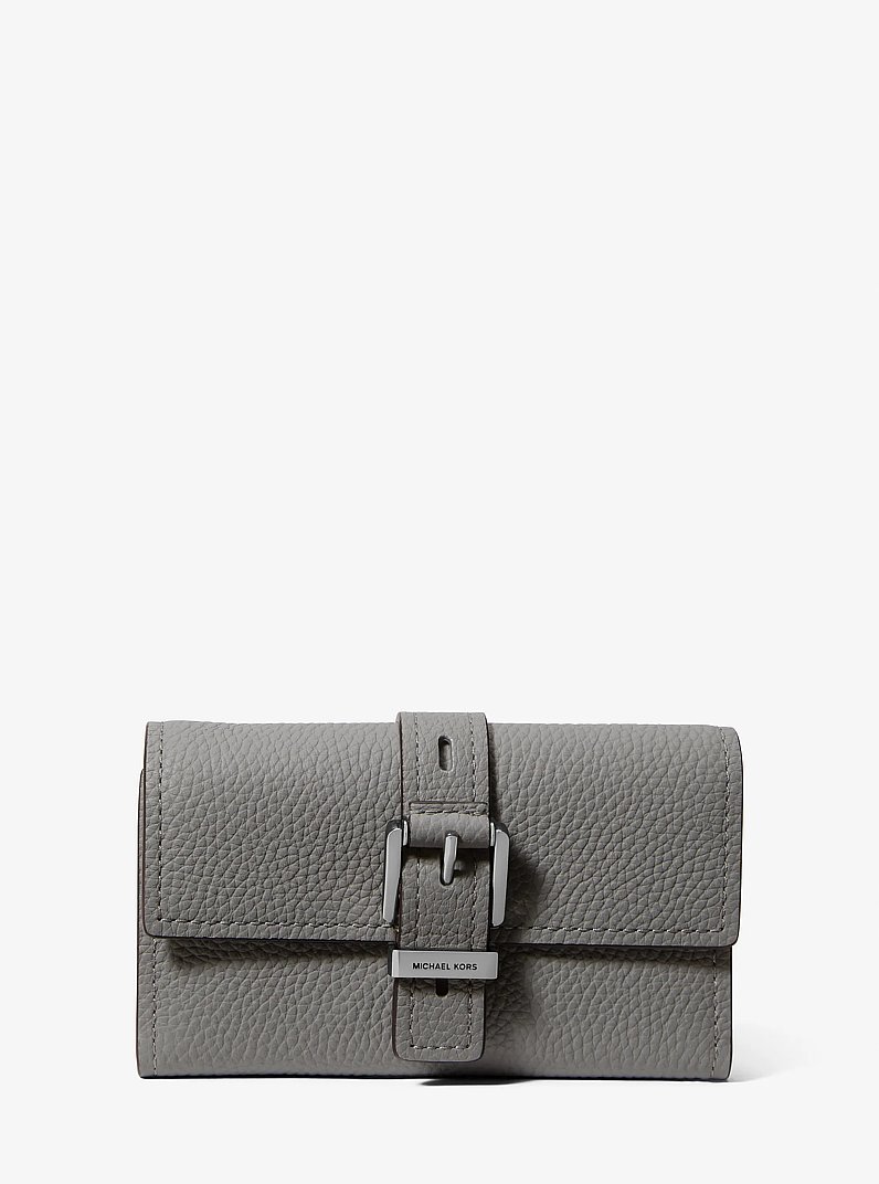 Cartera tr&iacute;ptica Nolita de piel granulada mediana in TORMENTA | Michael Kors