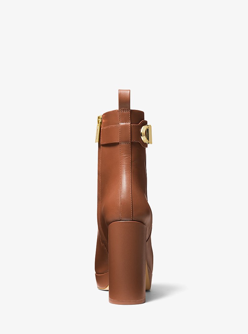 Parker Leather Platform Boot in LUGGAGE | Michael Kors