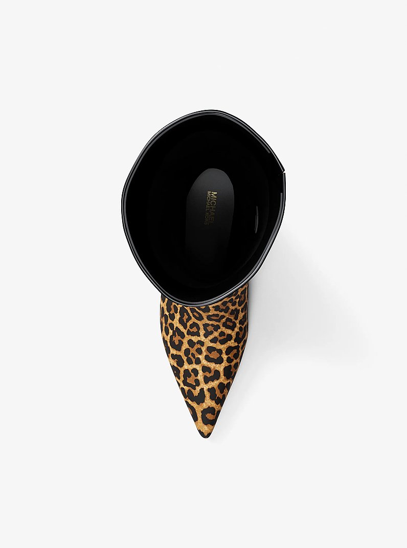 Nalia Leopard Print Calf Hair Kitten Heel Boot in DK CAMEL MLT | Michael Kors