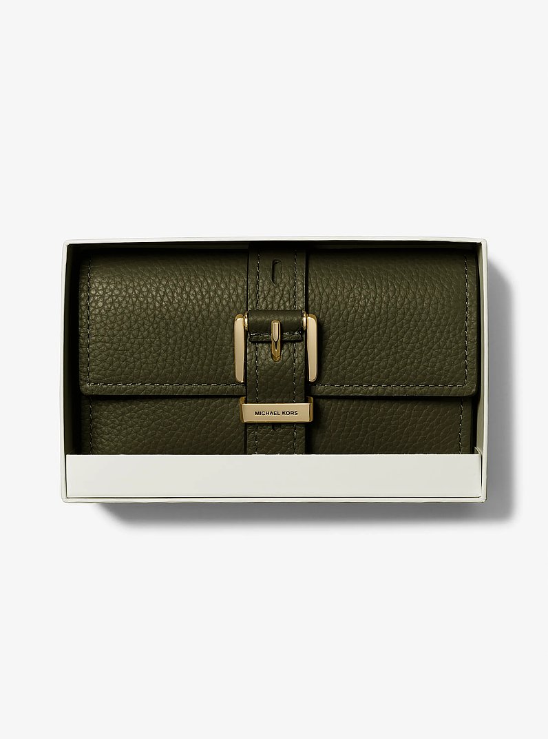 Cartera Nolita mediana de piel granulada con tres pliegues in HIEDRA | Michael Kors