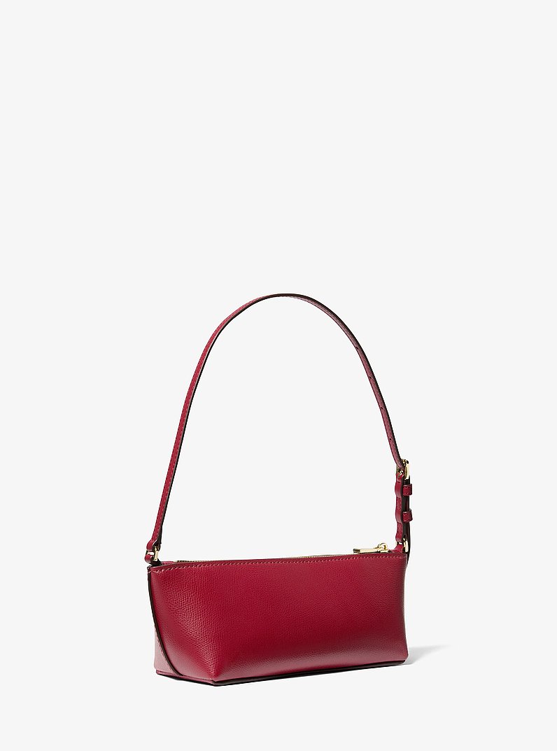 Laila Small Leather Pochette in DEEP RED | Michael Kors