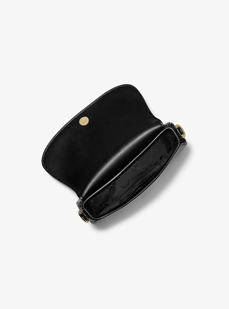 Mila Small Leather Crossbody Bag in BLACK | Michael Kors