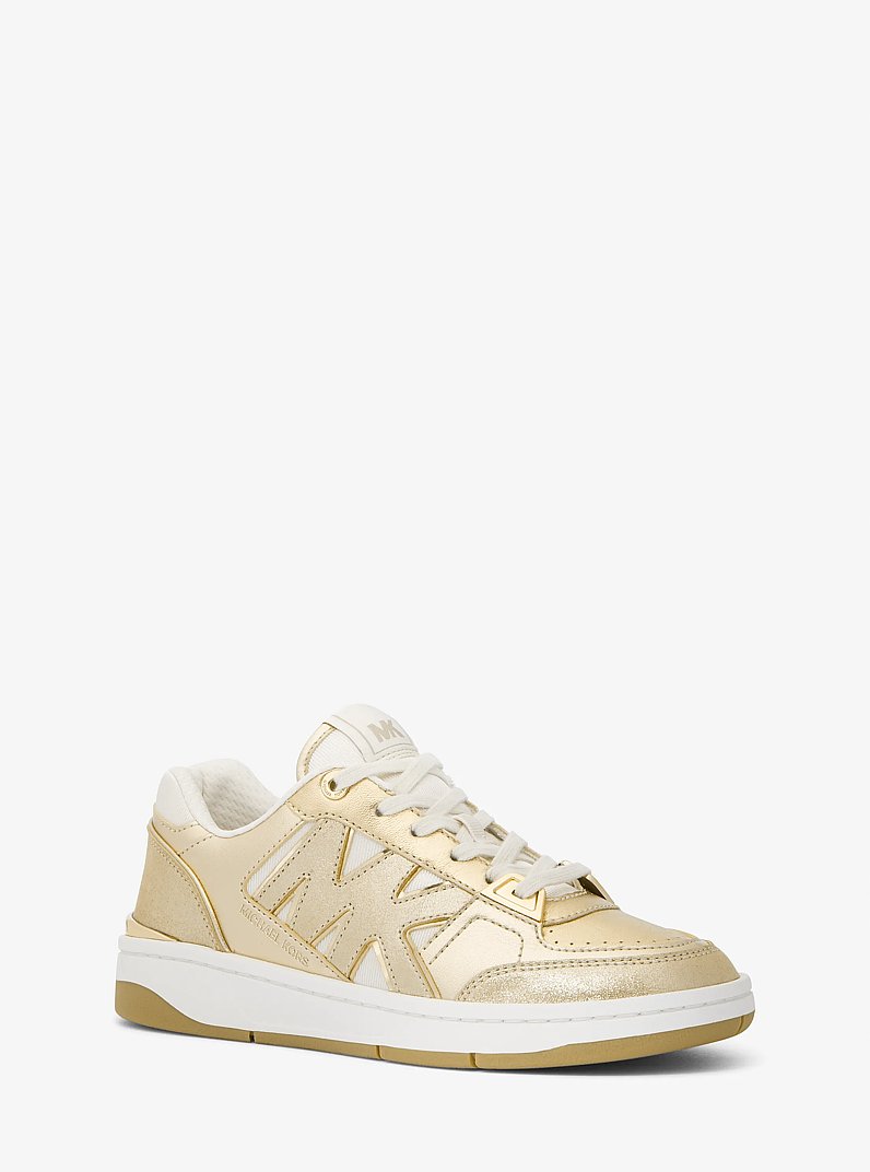 Rebel Metallic Leather Sneaker in PALE GOLD | Michael Kors