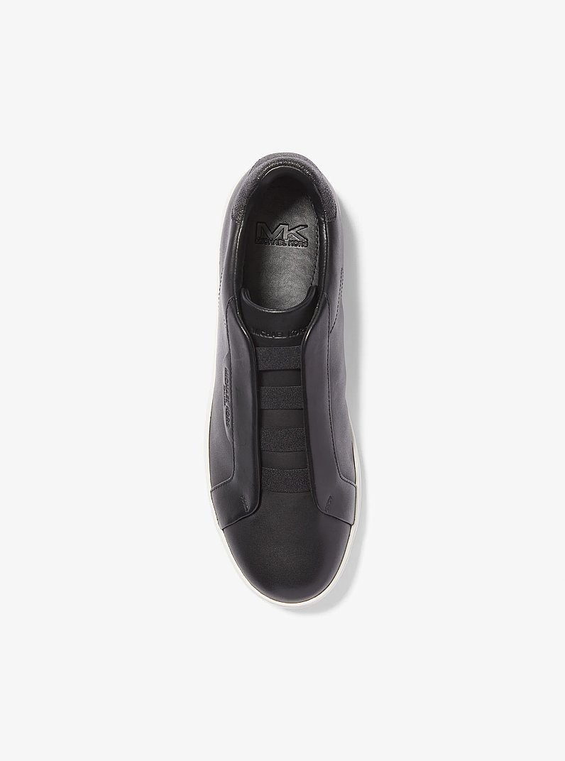 Keating Leather Slip-On Sneaker in BLACK | Michael Kors