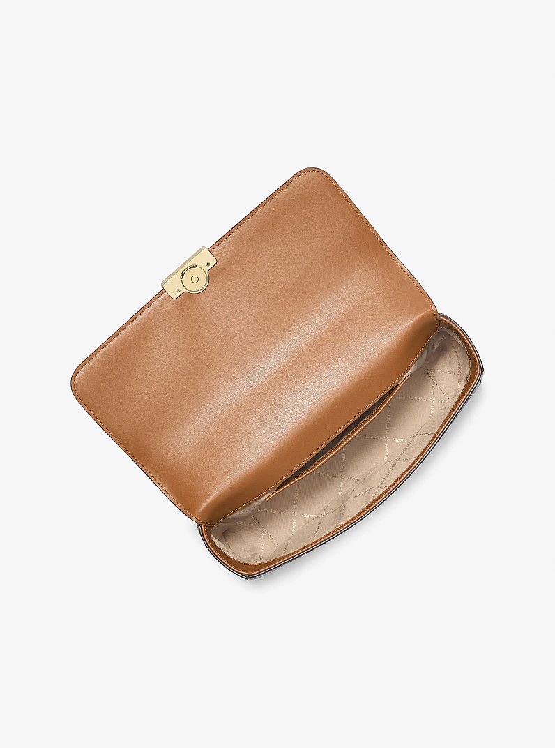 Borsa a spalla Tribeca grande con logo in VANIGLIA/GHIANDA | Michael Kors