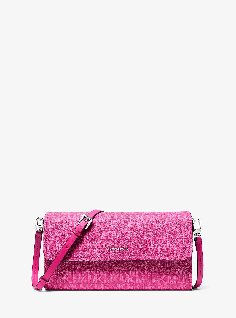 Petit sac &agrave; bandouli&egrave;re convertible Jet Set &agrave; logo Signature in FRAMBOISE | Michael Kors