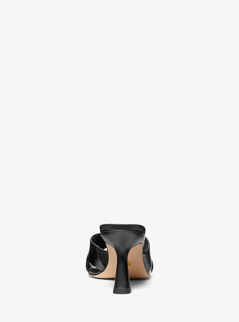 Clara Leather Mule in BLACK | Michael Kors