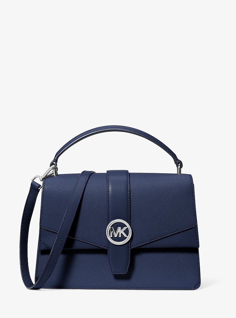Greenwich Medium Saffiano Leather Satchel in NAVY | Michael Kors