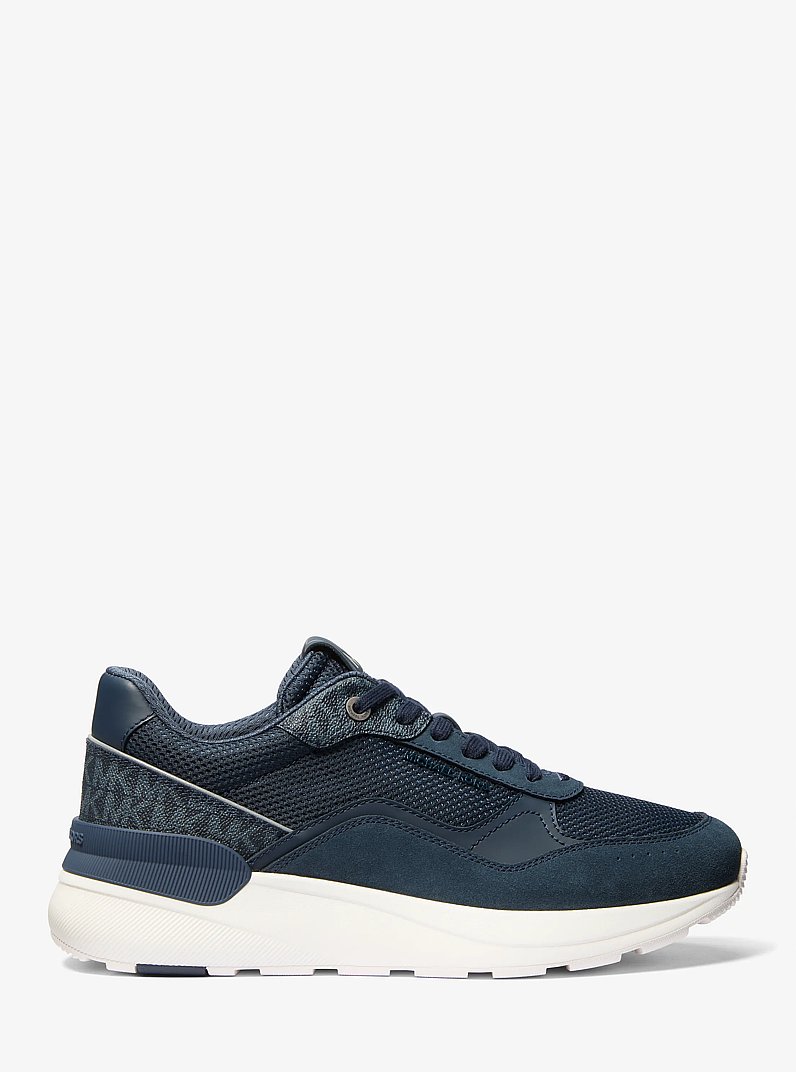 Trevor Mixed-Media Trainer in ADMIRAL | Michael Kors