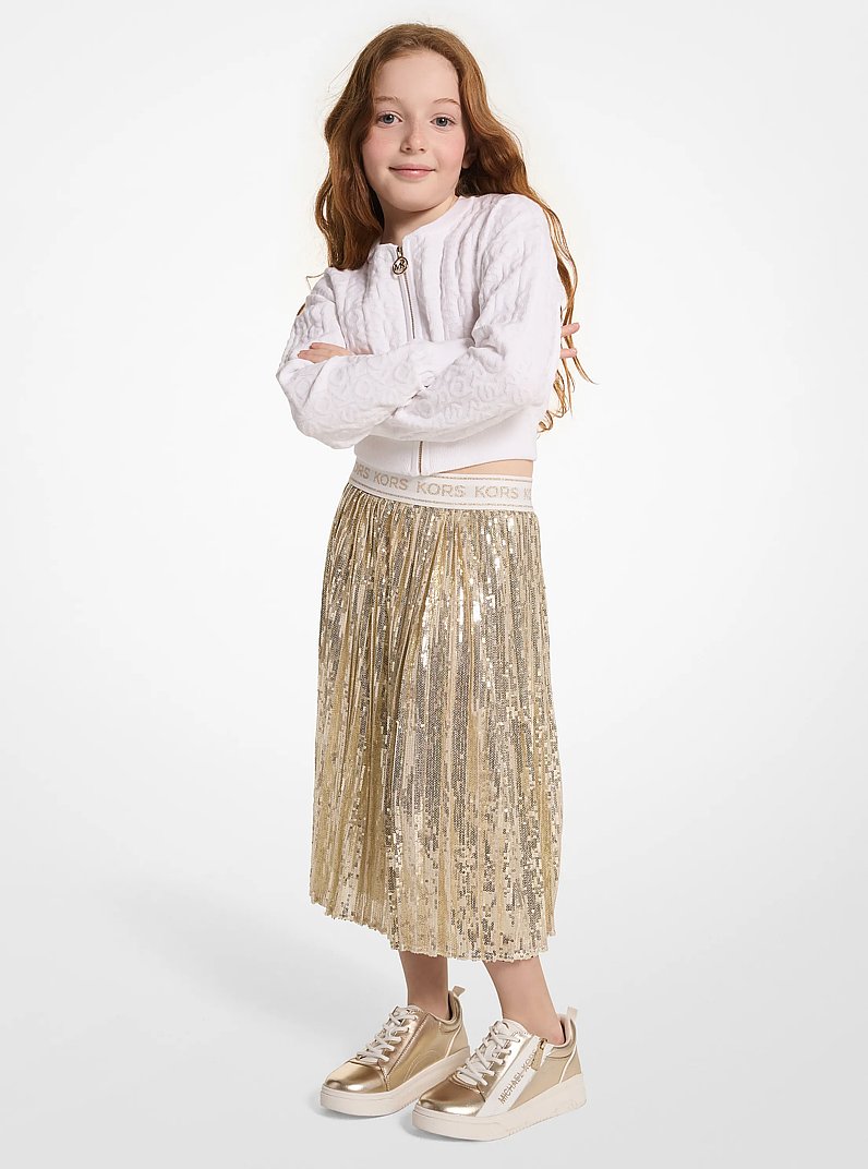 Sequined Pleated Skirt