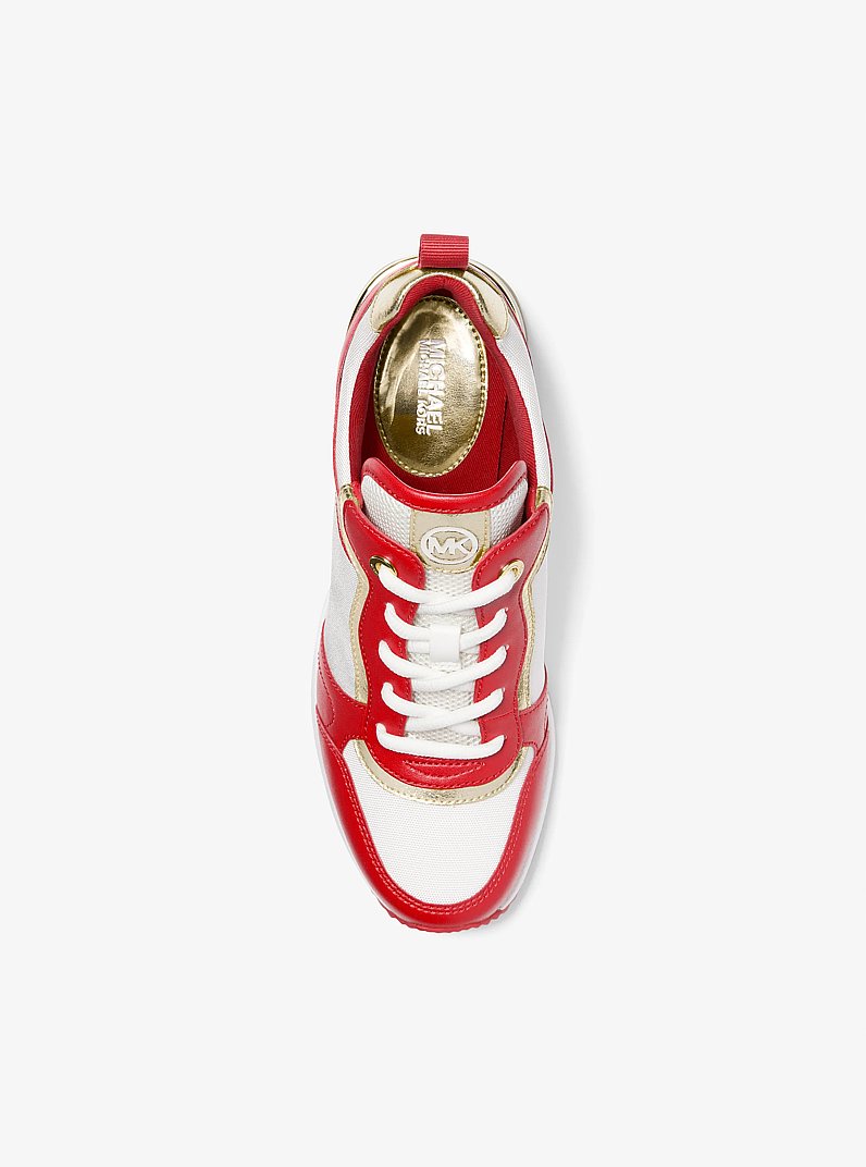 Crista Mixed-Media Trainer in BRIGHT RED | Michael Kors