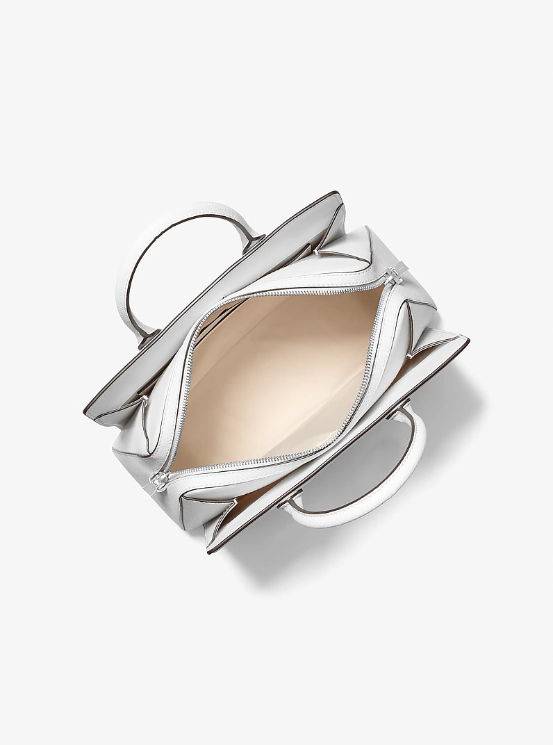 Henkeltasche Laila Medium mit Logopr&auml;gung in OPTIC WHITE | Michael Kors