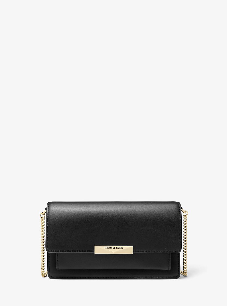 Jade Extra-Small Leather Crossbody Bag in BLACK | Michael Kors