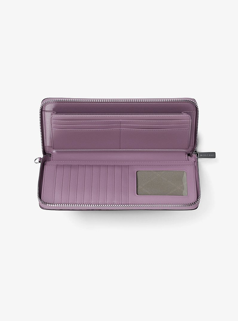 Jet Set Large Signature Logo Continental Wallet in LT QUARTZ | Michael Kors