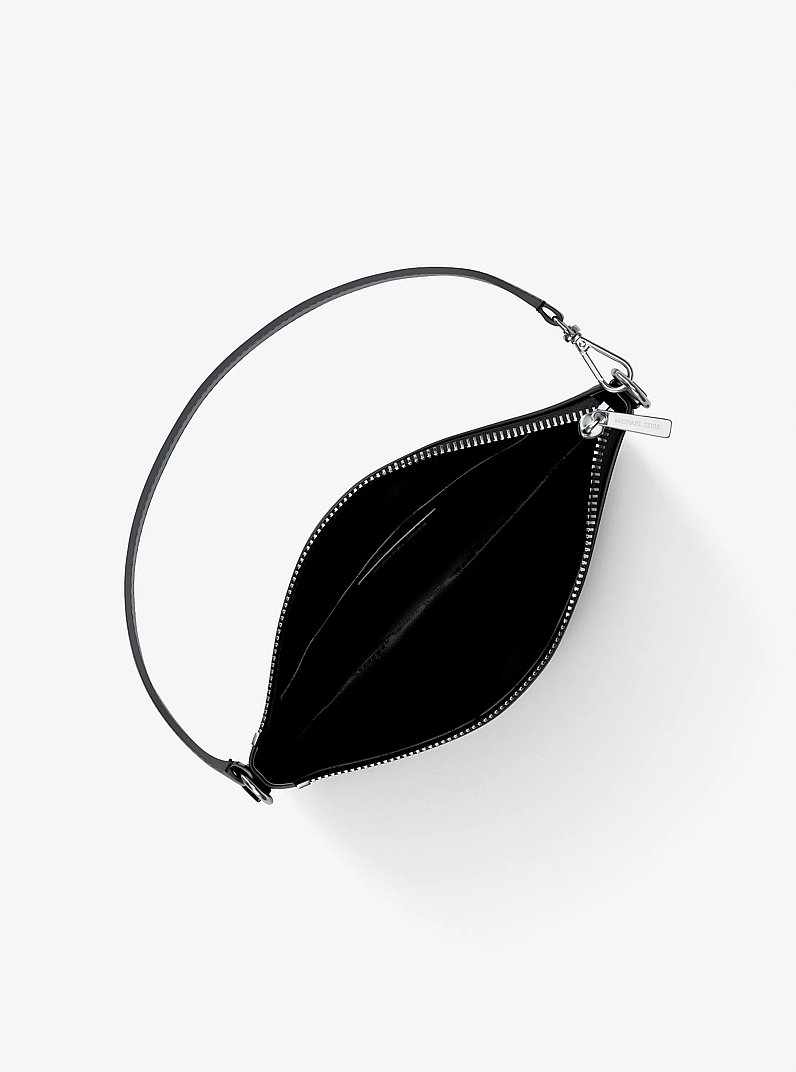 Jet Set Travel Small Signature Logo and Smooth Wristlet in BLACK | Michael Kors