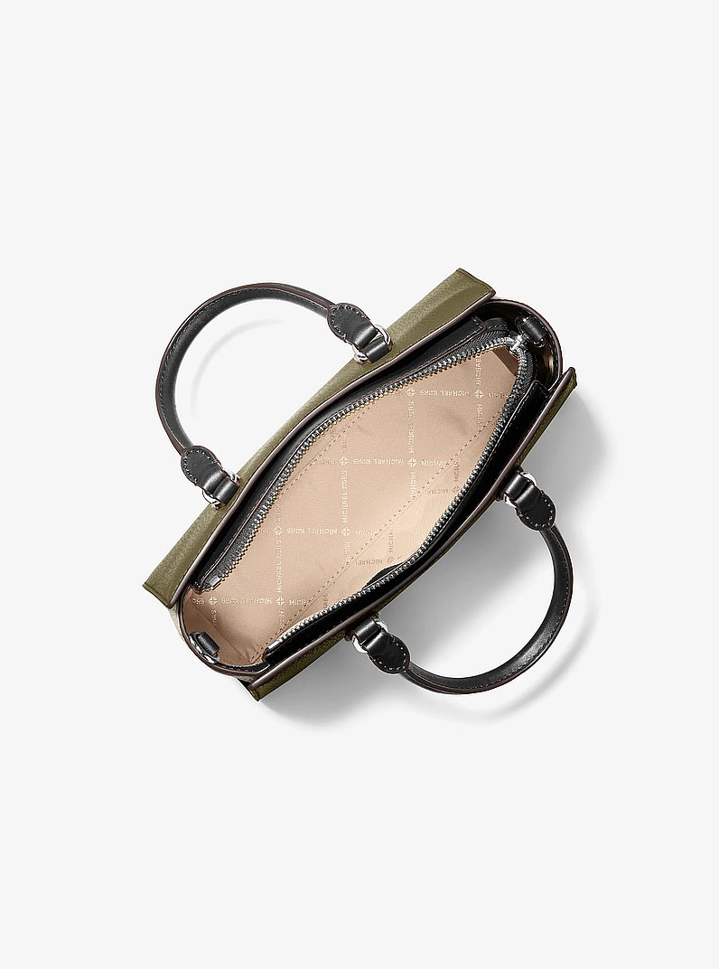 Arden Small Color-Block Leather Messenger Bag in OLIVE COMBO | Michael Kors
